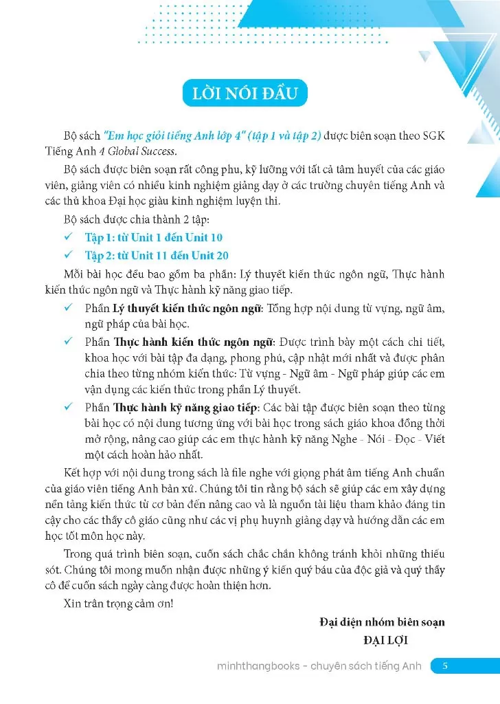 EM HỌC GIỎI TIẾNG ANH LỚP 4 - TẬP 2 (Có đáp án - Biên soạn theo SGK Tiếng Anh Global Success)